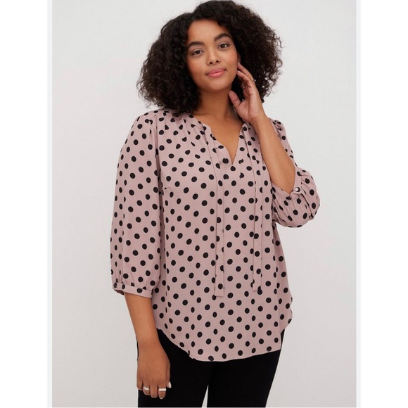 TORRID Georgette Bow Tie Blouse Size 0 - Picture 1 of 7